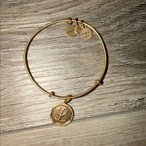 Alex & Ani Gold Initial Charm Bracelet
